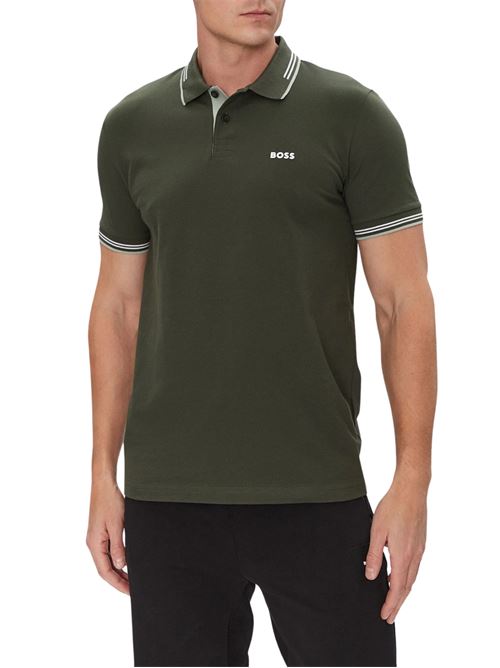 Polo uomo verde in cotone Boss Green | 50506193355